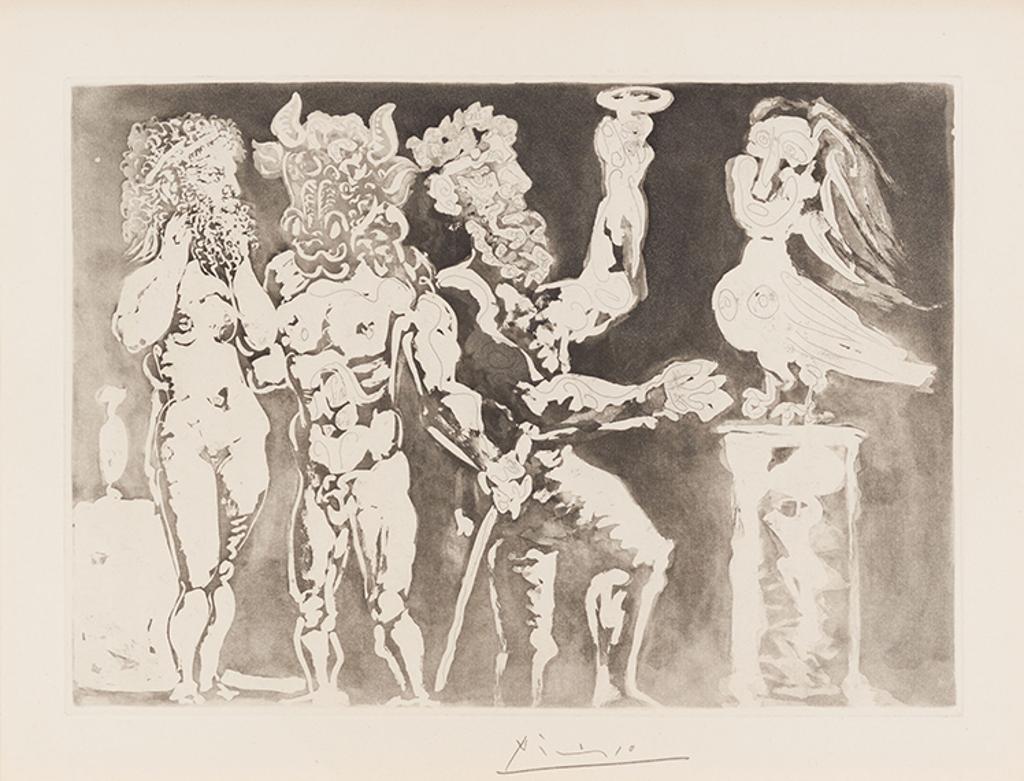 Pablo Ruiz Picasso (1881-1973) - Personnages masques et Femme Oiseau