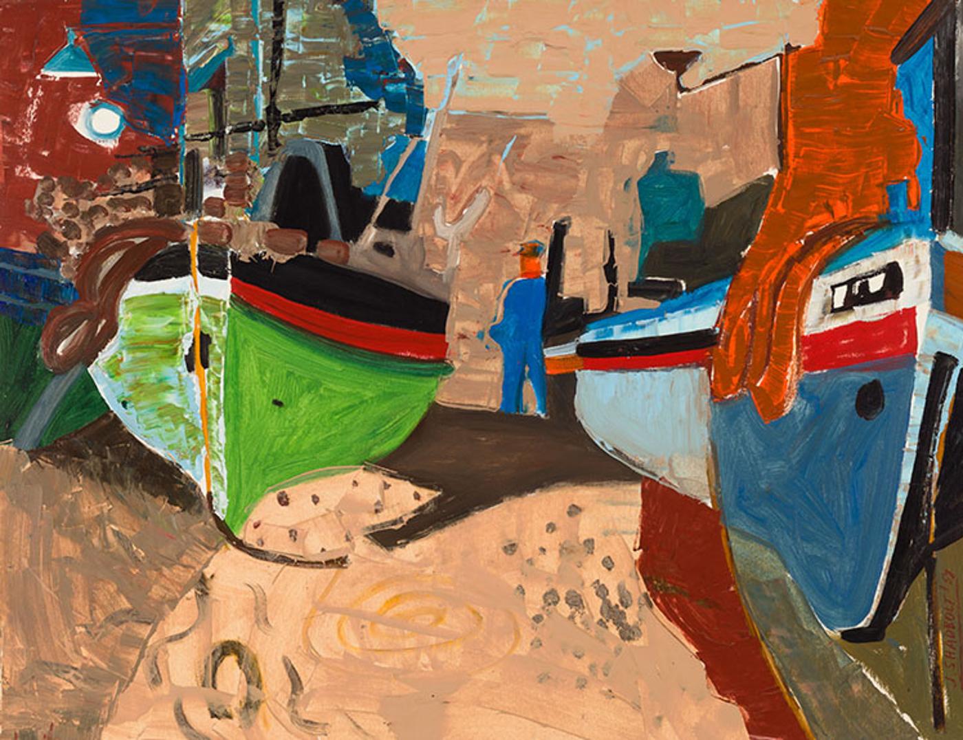 Jack Leaonard Shadbolt (1909-1998) - Between the Boats, Collioure