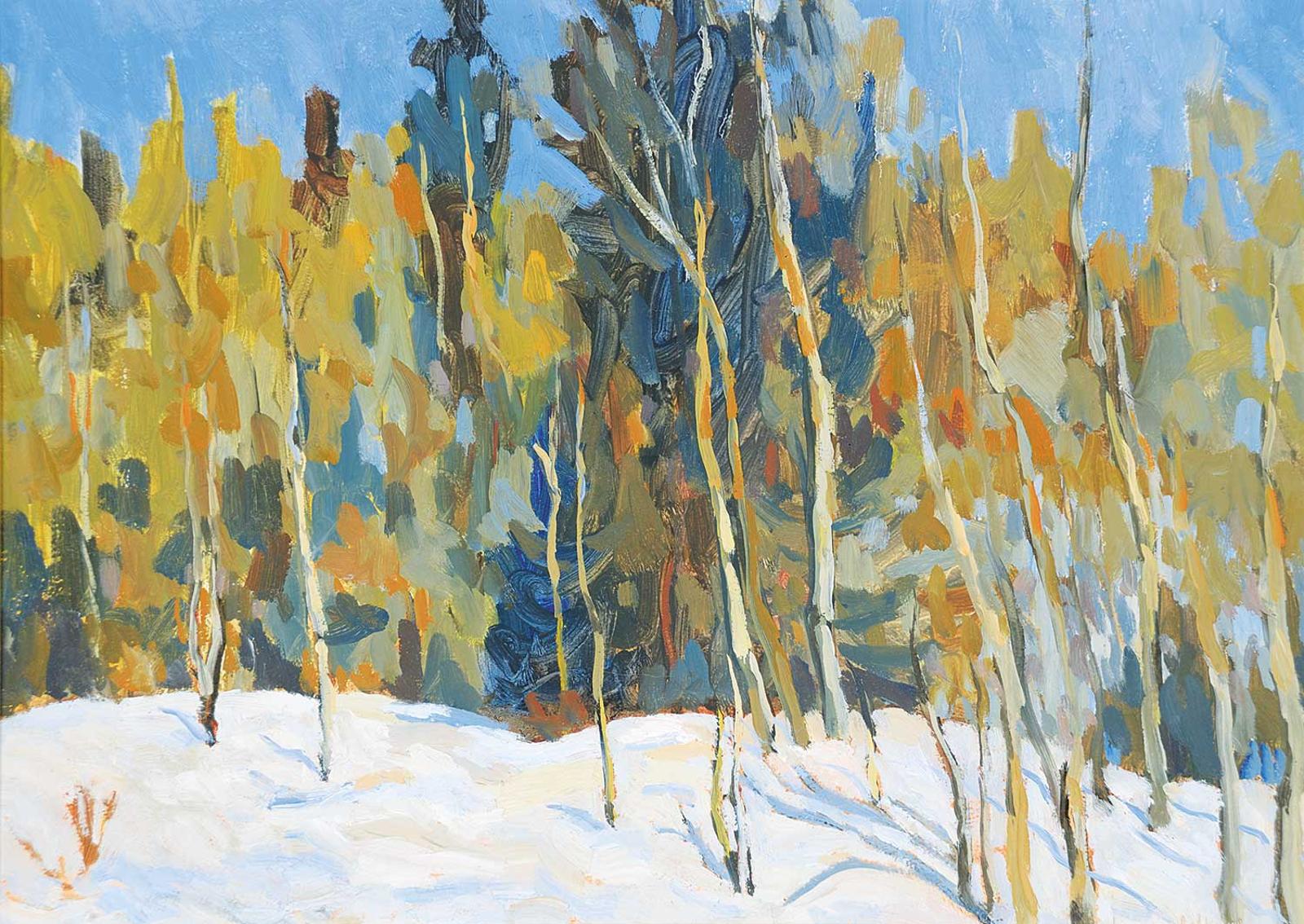 Joan Van Belkum (1928-2014) - Brushes and Evergreens in Snow, Cypress Hills