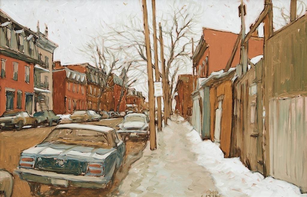 John Geoffrey Caruthers Little (1928-1984) - Rue Plessis next to Metro Metal Looking South to Logan