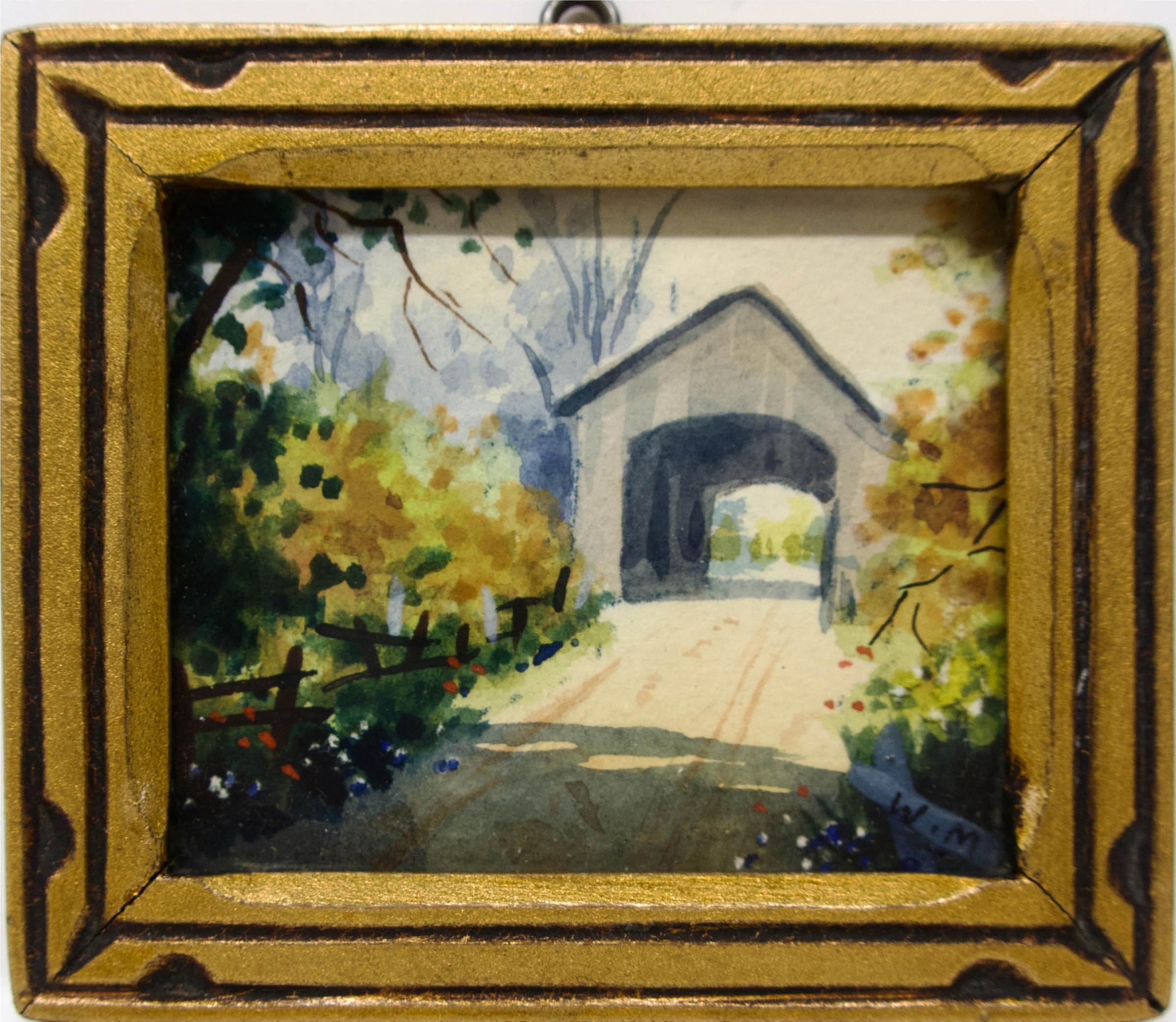 Willard Morse Mitchell (1879-1955) - A Covered Bridge Over The Pike River Near Notre Dame De Stanbridge, P.Q.