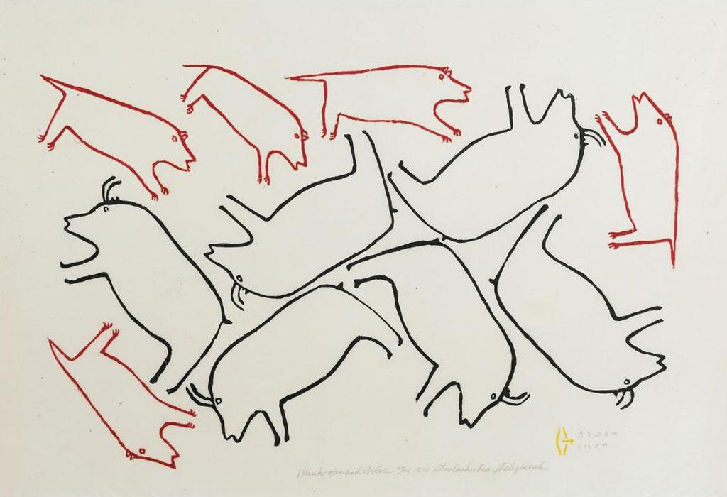 Martha Ittuluka'naaq (1912-1981) - Musk-Oxen & Wolves