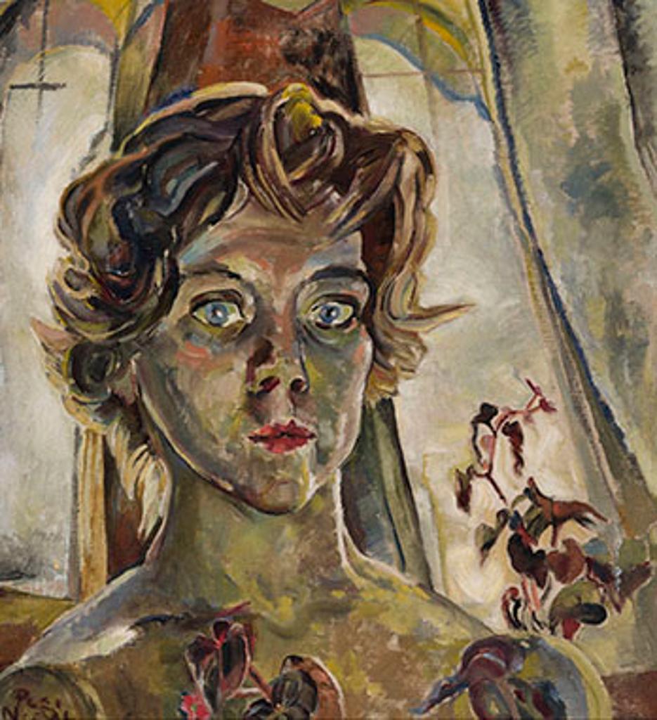 Pegi Margaret Kathleen Nicol MacLeod (1904-1949) - Self Portrait with Begonia
