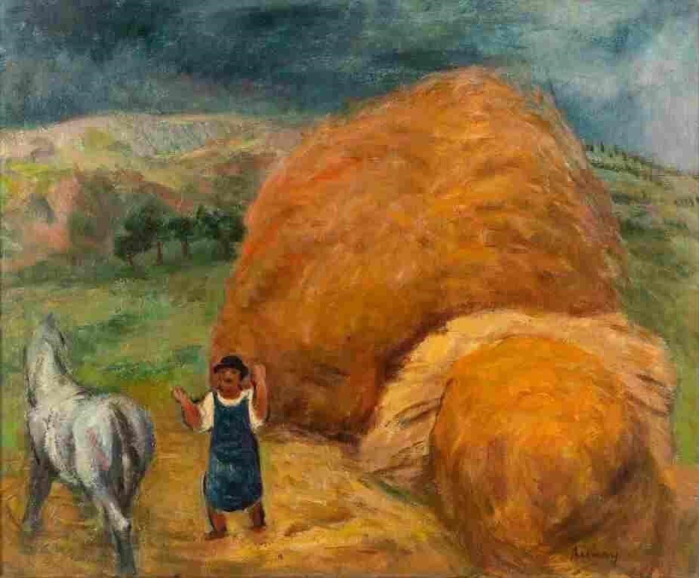 Robert Bereny (1887-1953) - Threshing scene