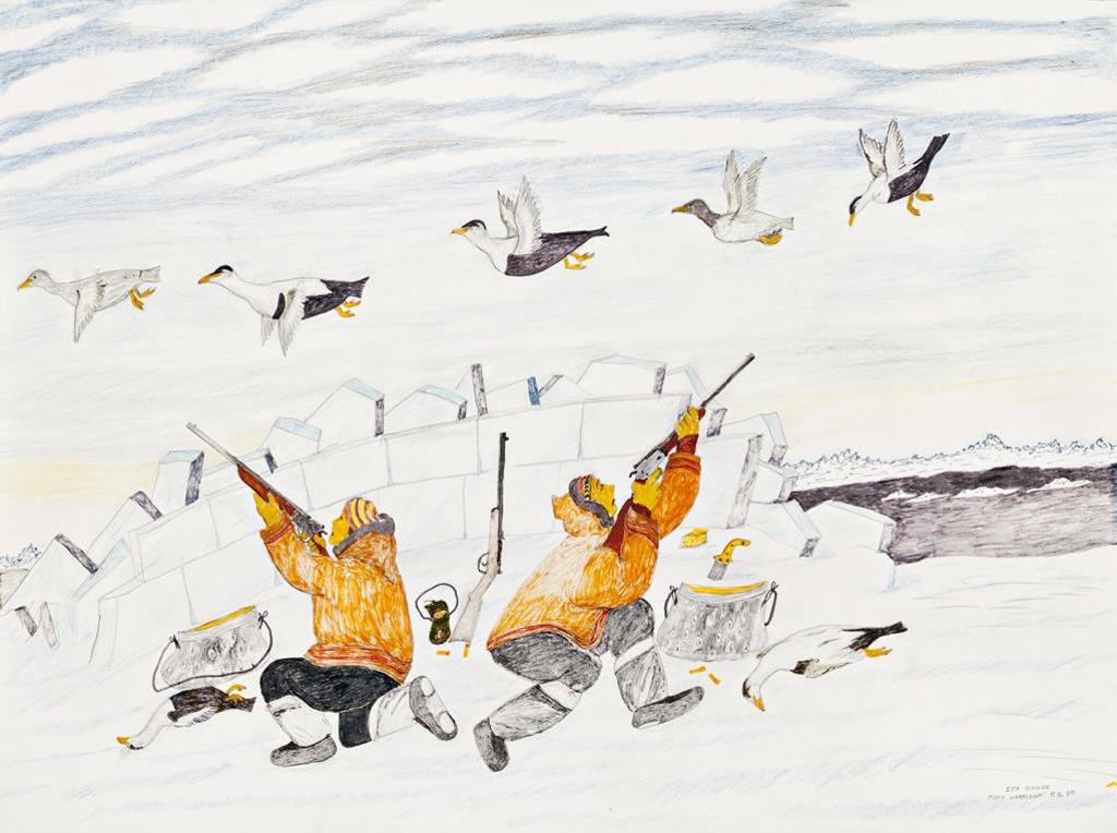 Isa Aqiattusuk Smiler (1921-1986) - Untitled (Hunting Ducks)