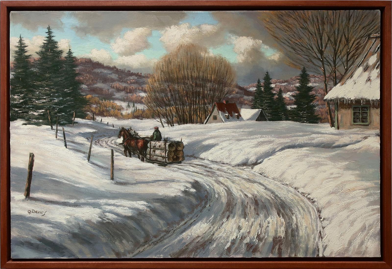 Ronald (Ron) Davies (1932-1982) - Hauling Logs In Winter