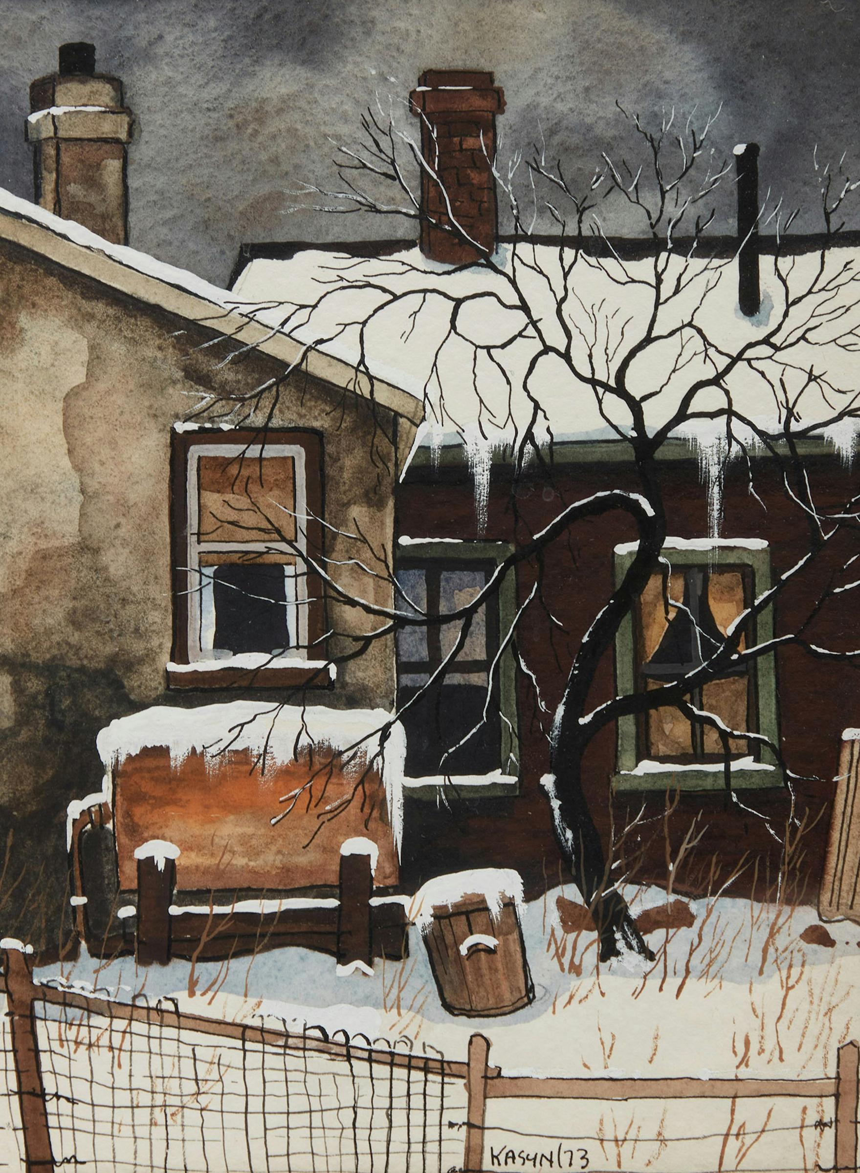 John Kasyn (1926-2008) - Untitled (Backyard in Winter)