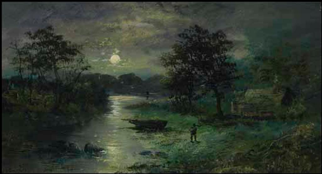 James MacDonald Barnsley (1861-1929) - Moonlit Landscape