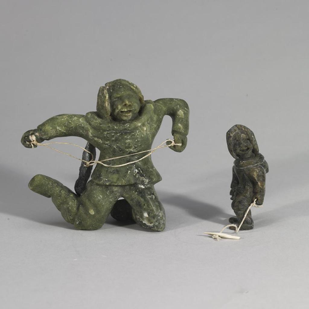 Kiawak (Kiugak) Ashoona (1933-2014) - Kneeling Hunter With Catch; Hunter With Tool