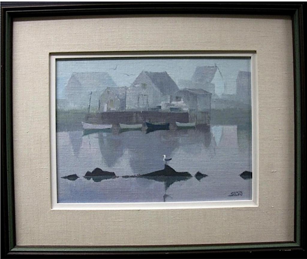 Hilton MacDonald Hassell (1910-1980) - Gulls And Fog, Prospect Hbr, N.S.