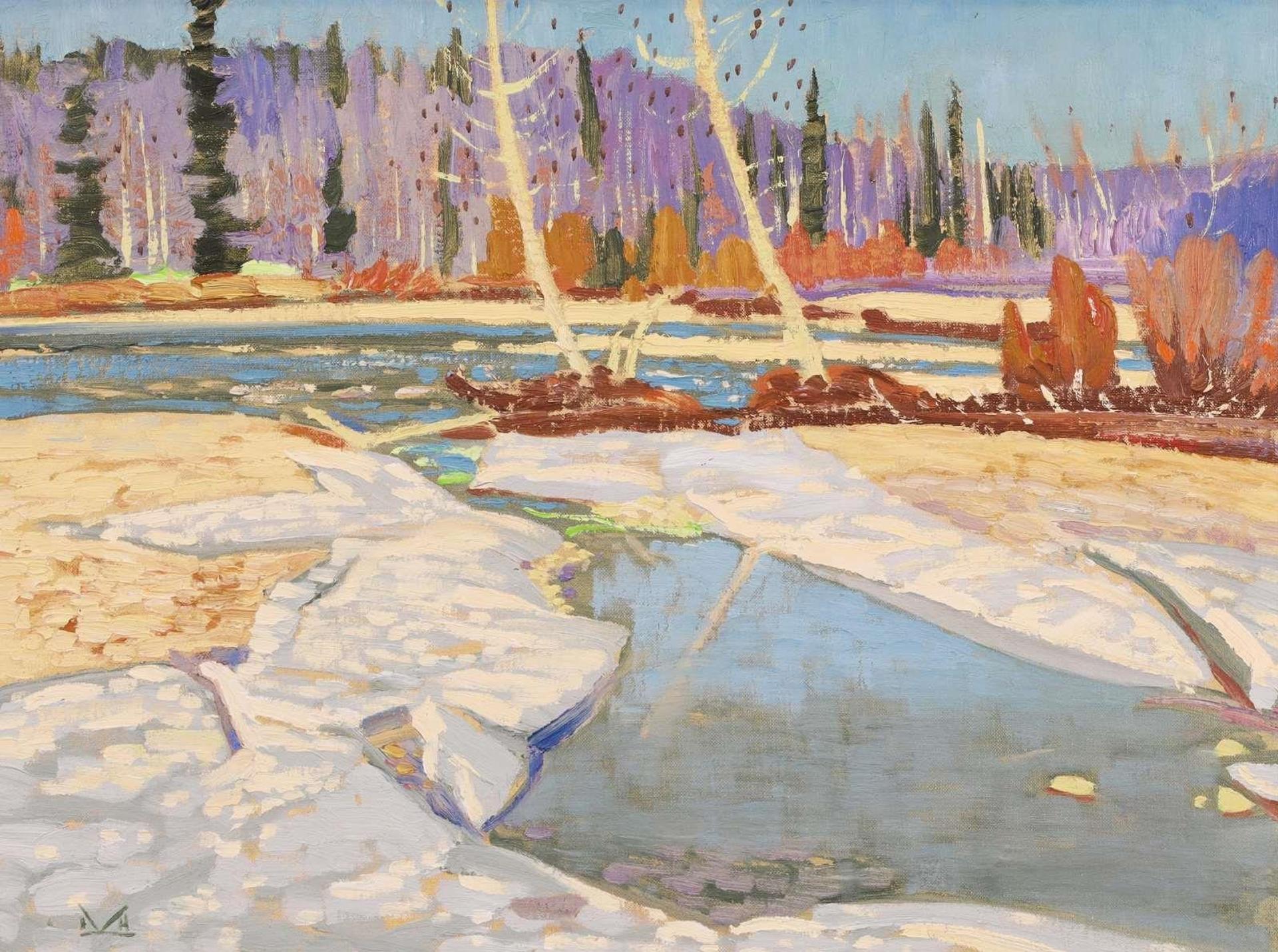 Illingworth Holey (Buck) Kerr (1905-1989) - Channel Ice, Elbow River; 1971