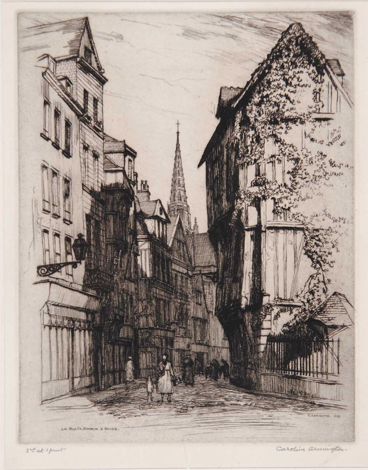 Caroline Helena Armington (1875-1939) - La Rue St. Romain a Rouen, 3rd state 1 print