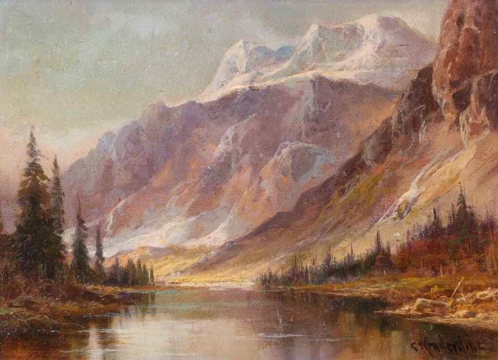 Augustus Frederick Lafosse (Gus) Kenderdine (1870-1947) - The Three Sisters, Rocky Mt., Approaching Banff