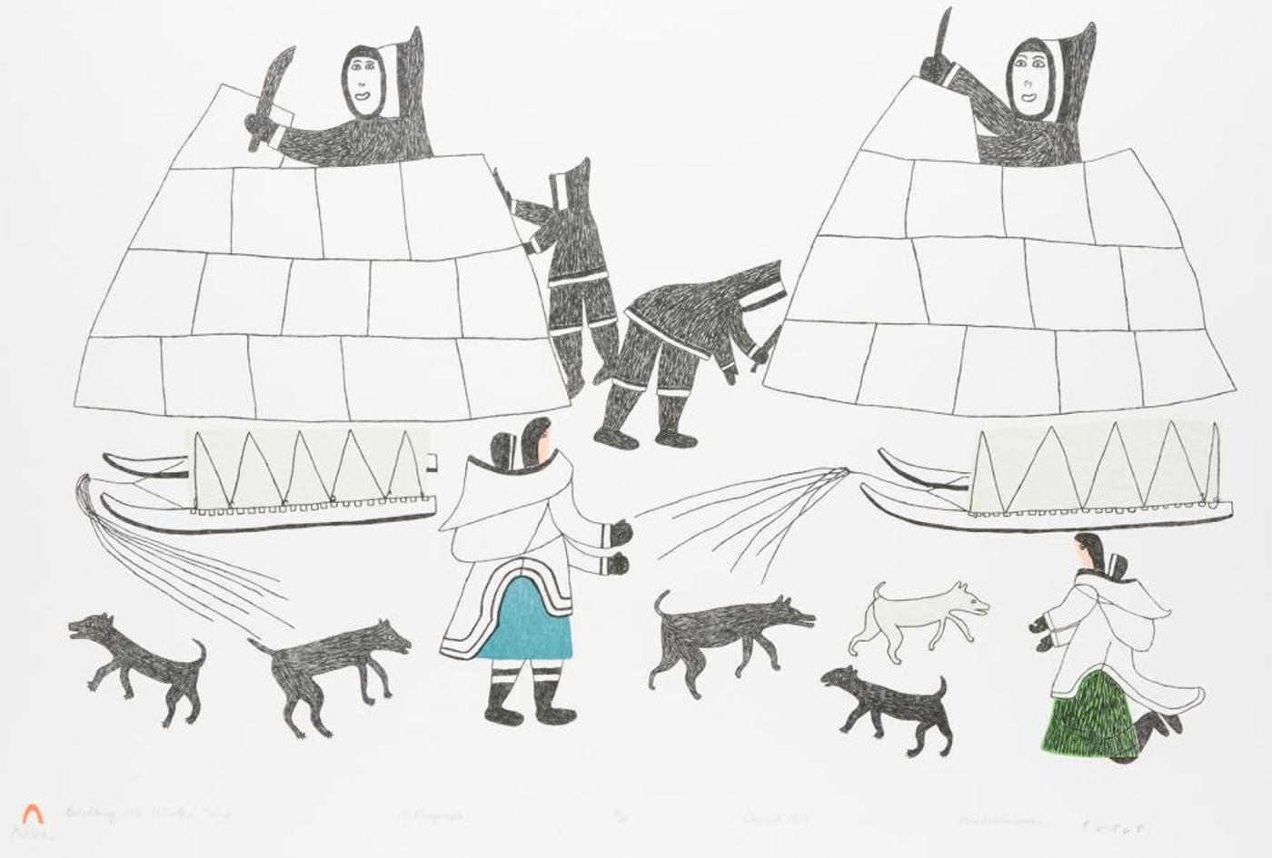 Keeleemeeoomee Samualie (1919-1983) - Building the Winter Camp