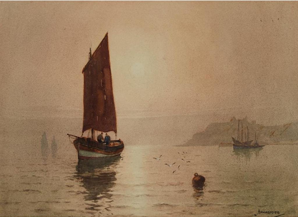 Charles E. Hannaford (1863-1955) - Fishing Boats In A Calm At Dawn