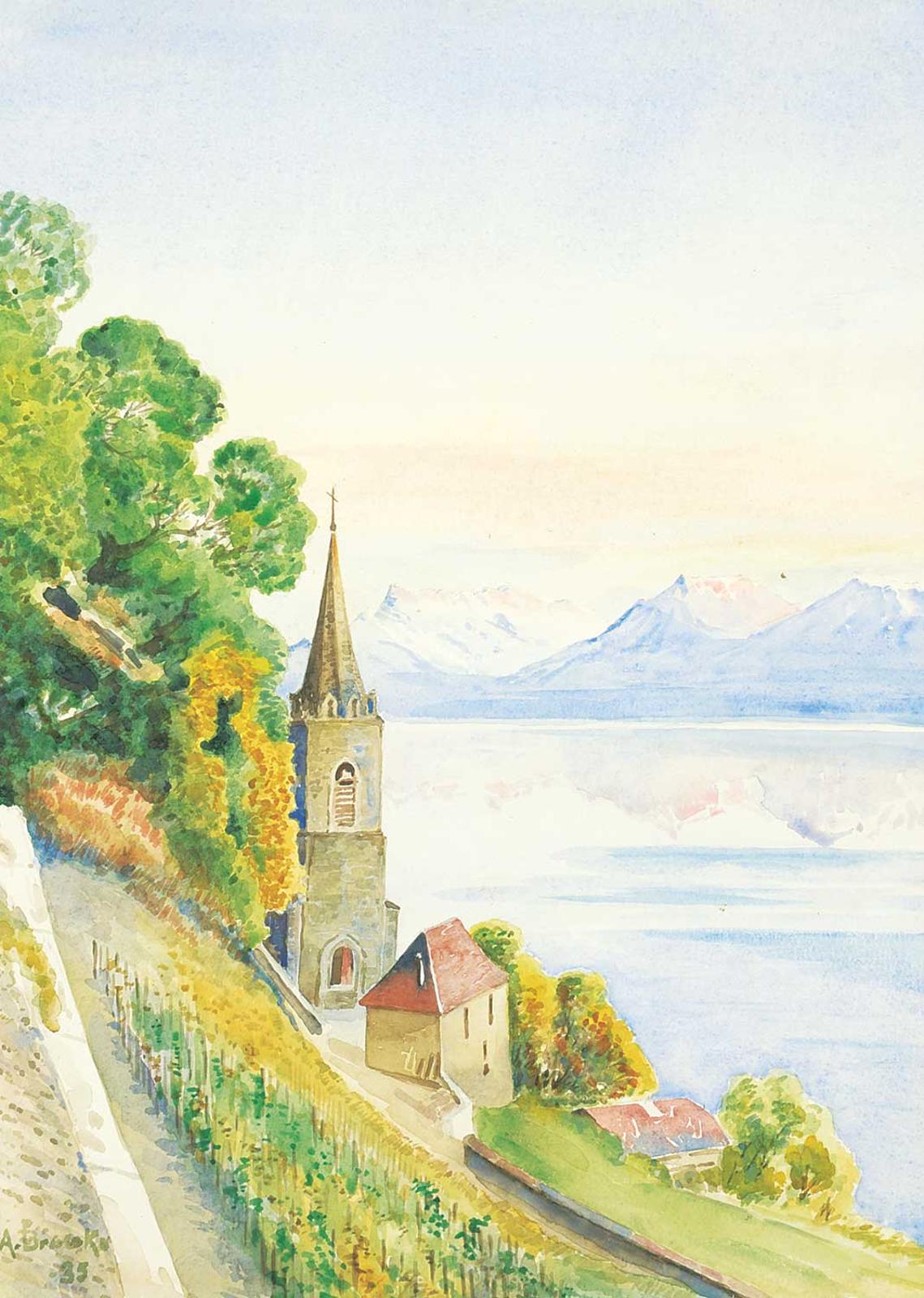 A. Brooks - Untitled - Church in the Alps