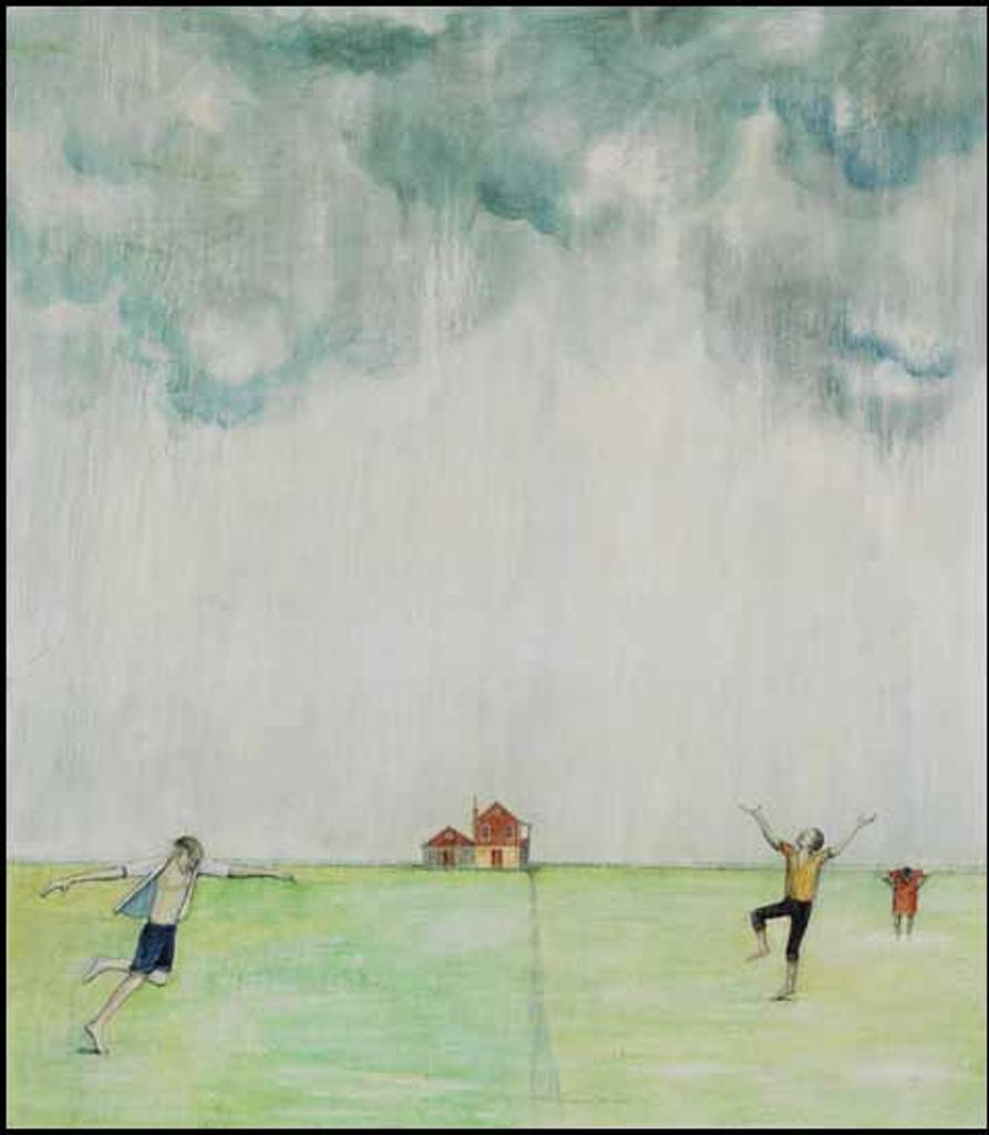 William Kurelek (1927-1977) - Children Dancing in the Manitoba Rain