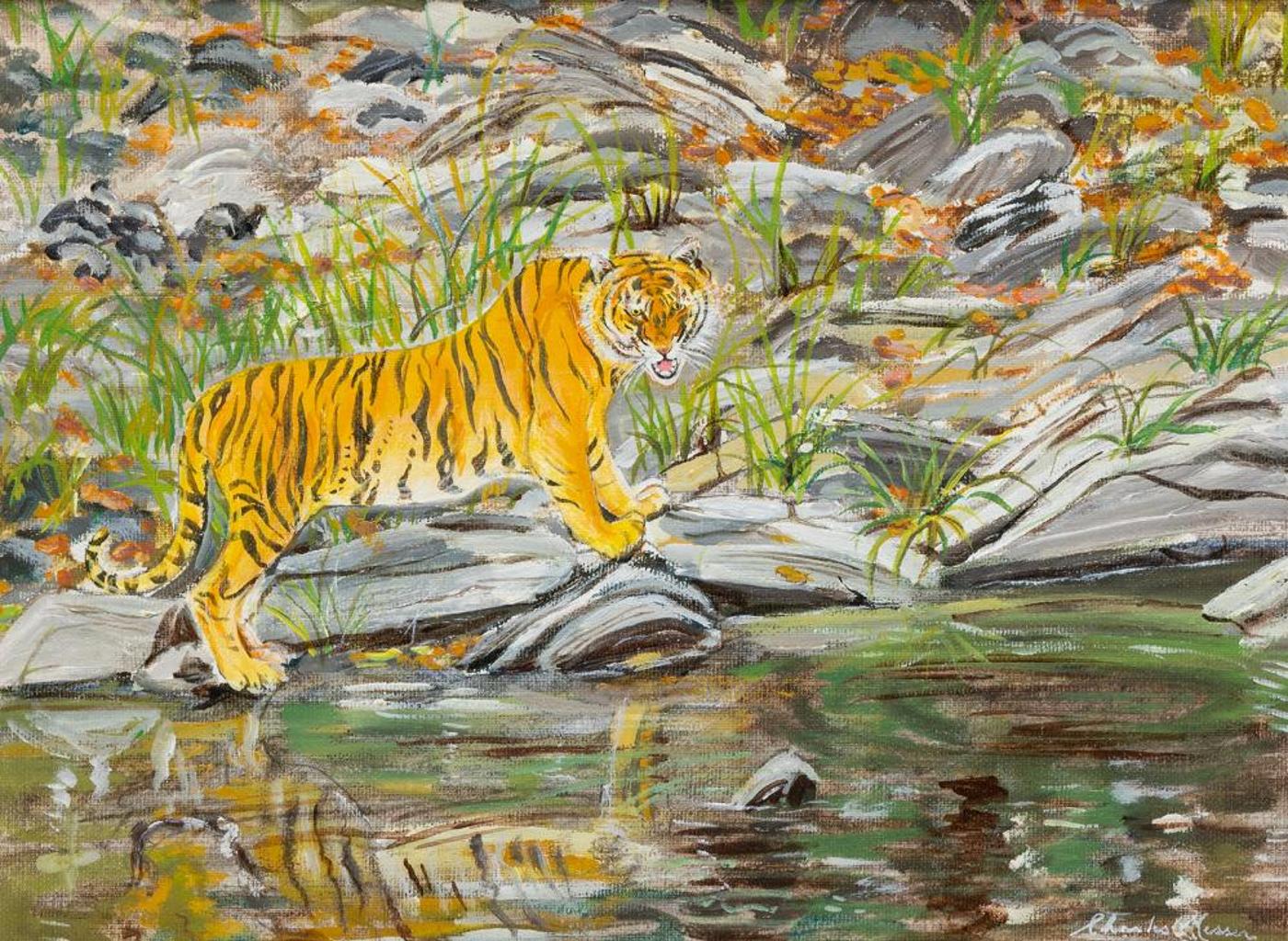 Charles Messer - Tiger at the Bathing Pool