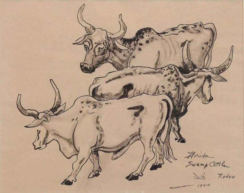 Illingworth Holey (Buck) Kerr (1905-1989) - Florida Swamp Cattle Rodeo; 1950