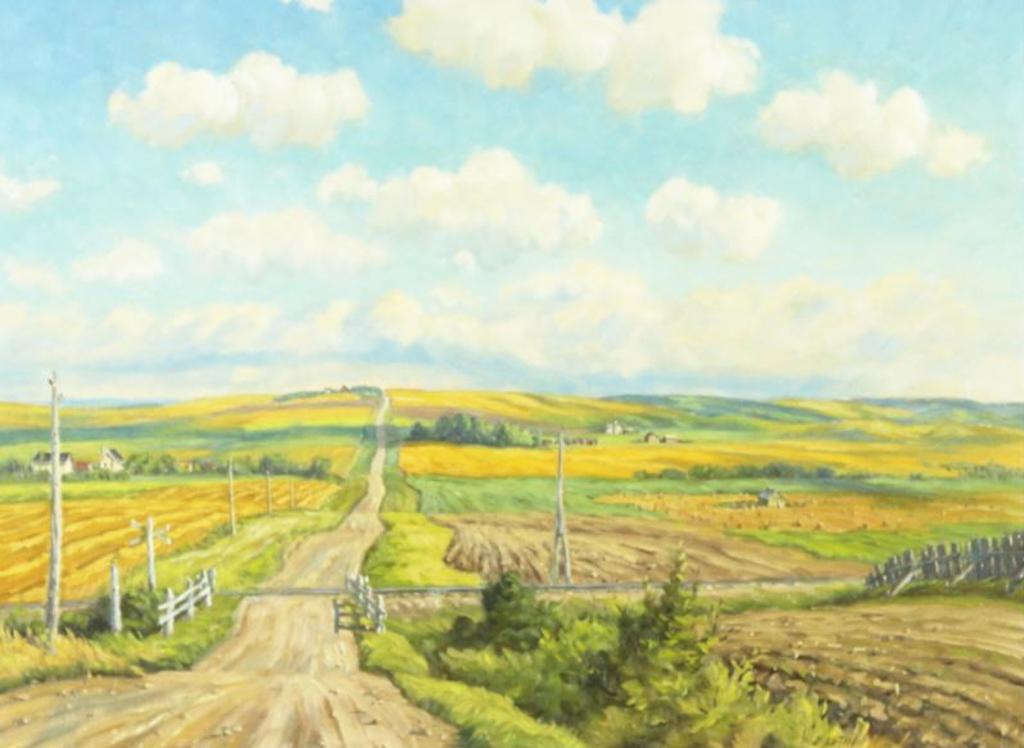 Ernest (Ernie) Luthi (1906-1983) - Road Scene In The Rolling Hills N. E. Of Bengough