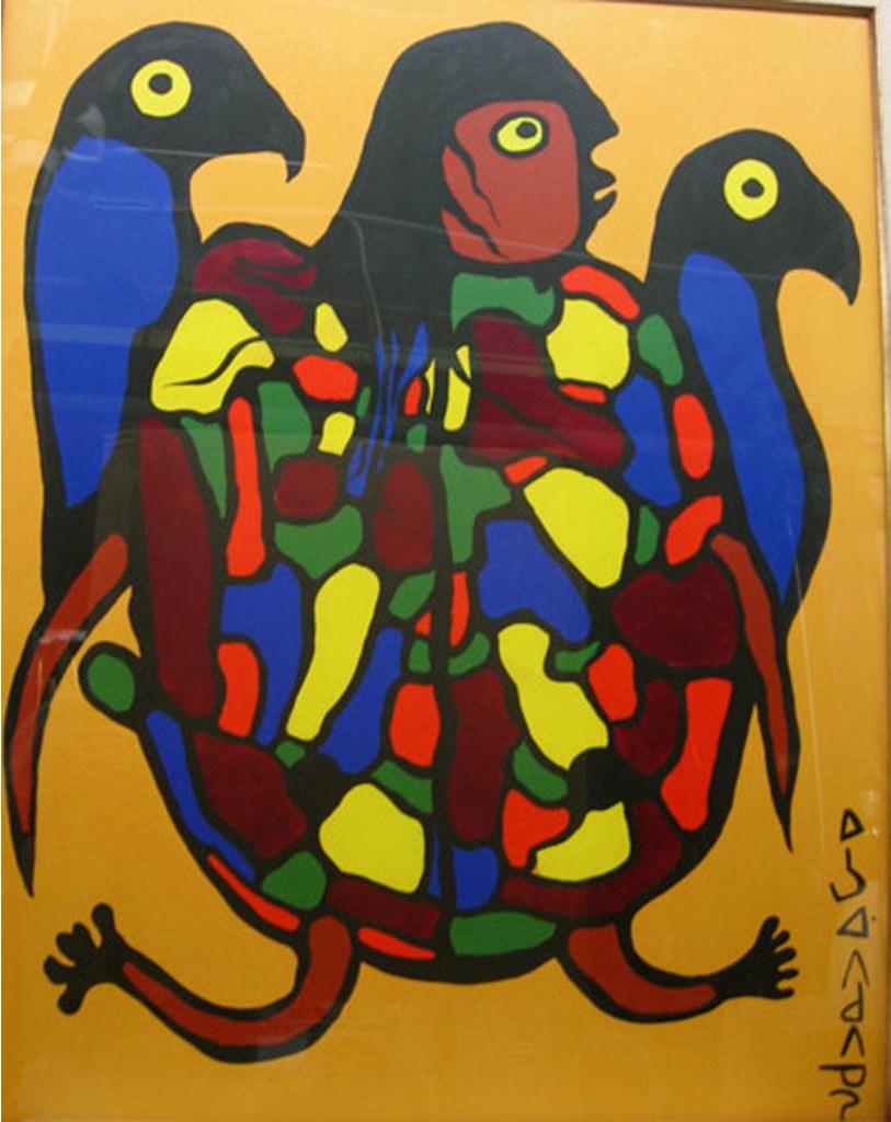 Norval H. Morrisseau (1931-2007) - Turtle Shaman With Birds