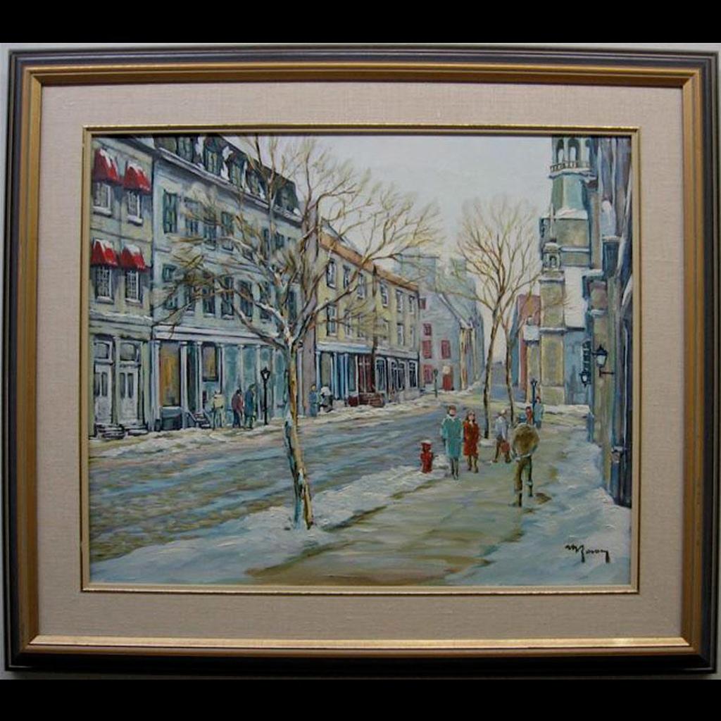 Marcel Ravary (1940) - Montreal Street Scene - Winter