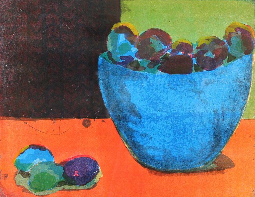 John Harold Thomas Snow (1911-2004) - Plums - Blue Bowl; ed. #13/24
