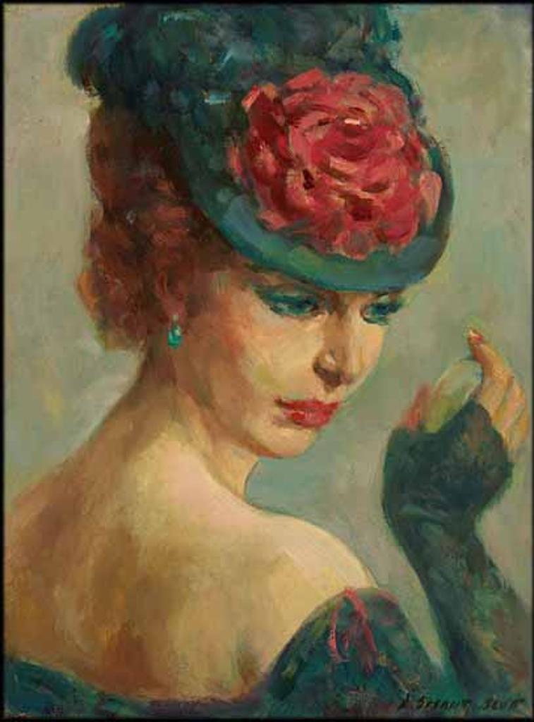 Adam Sherriff Scott (1887-1980) - Portrait of a Lady with a Hat