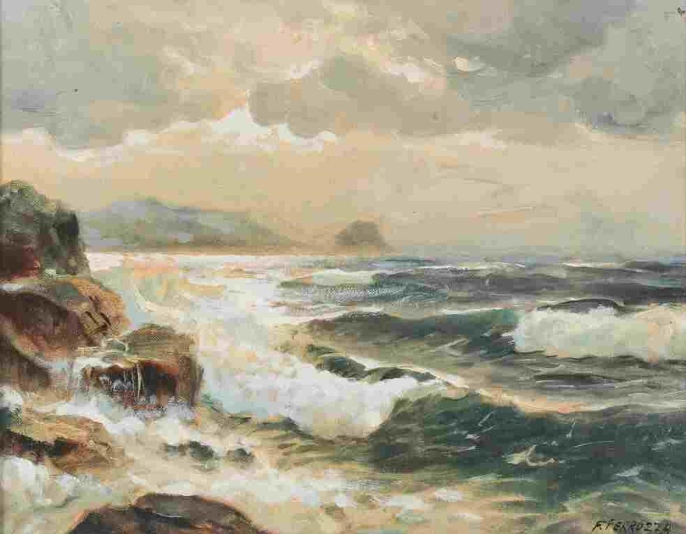 Frank P. Ferruzza (1912-1984) - Rocky coast