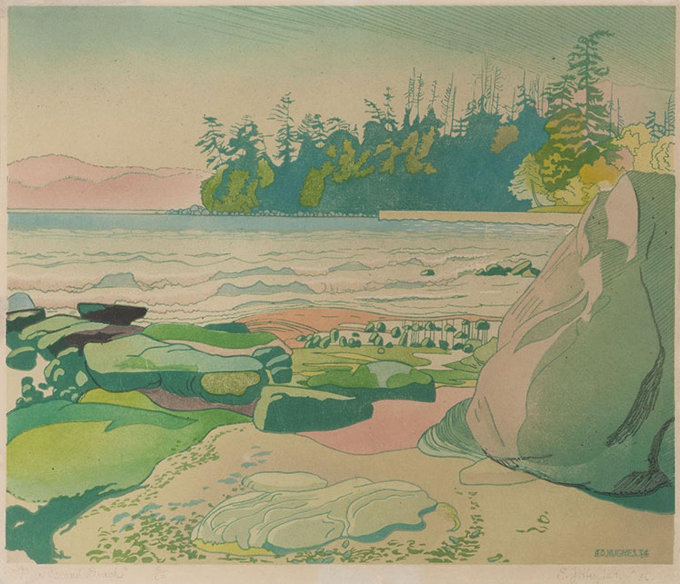 Edward John (E. J.) Hughes (1913-2007) - Near Second Beach