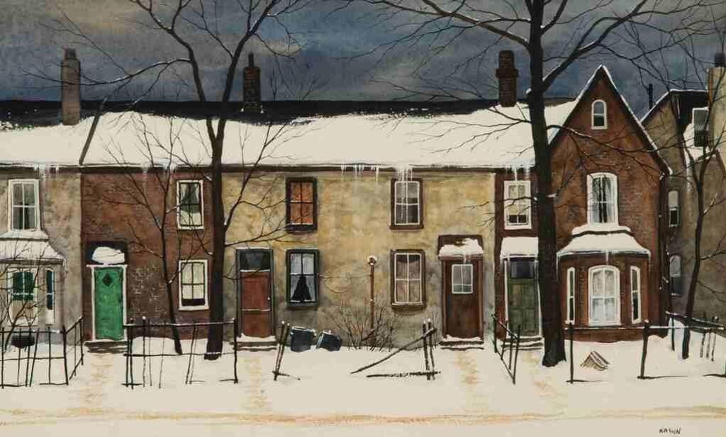 John Kasyn (1926-2008) - Winter in Cabbagetown, Toronto