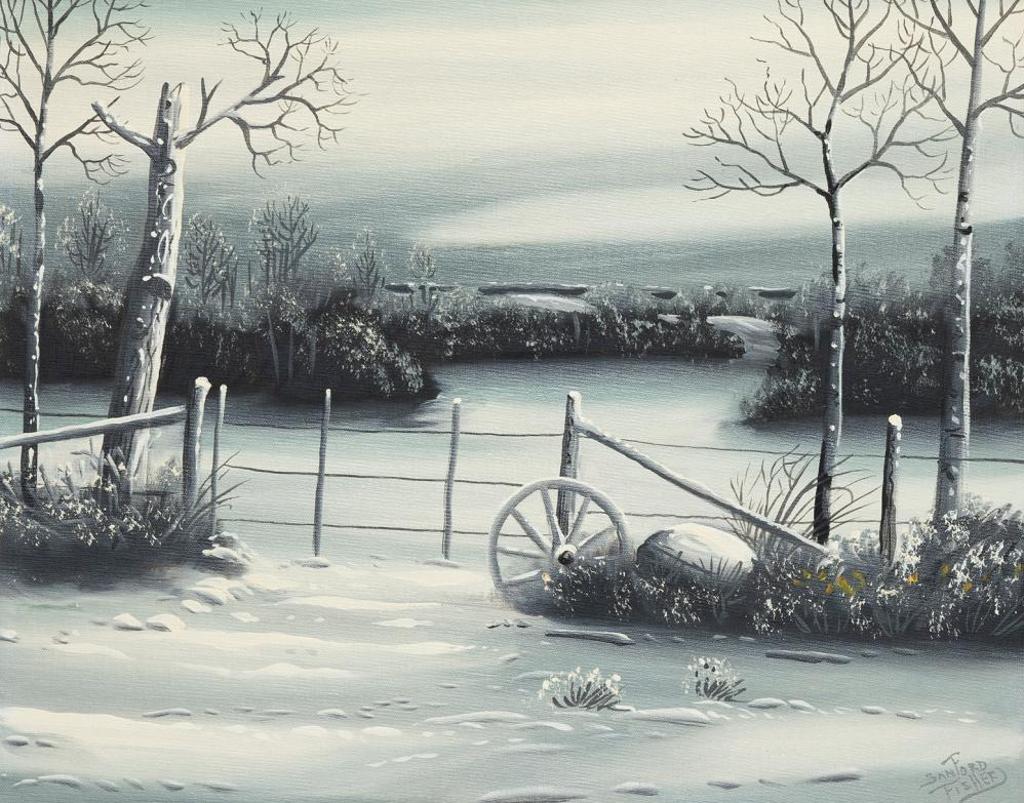 Sanford Fisher (1927-1988) - Untitled - Gate in Winter