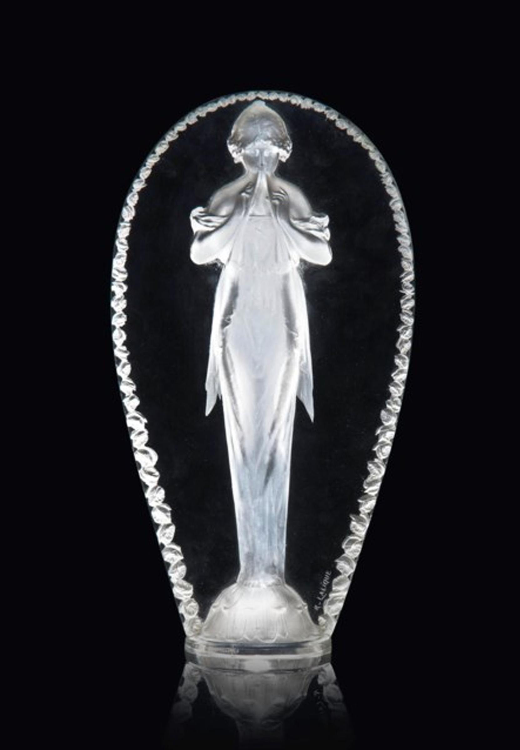 Statuette R. Lalique - 'Grande Ovale Joueuse De Flûte'