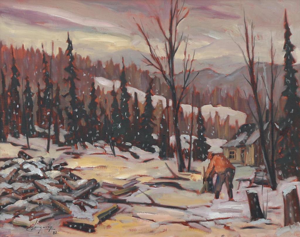 Claude Langevin (1942) - Neige Sur Le Camp (Parc De La Verendrye, Laurentides); 1981