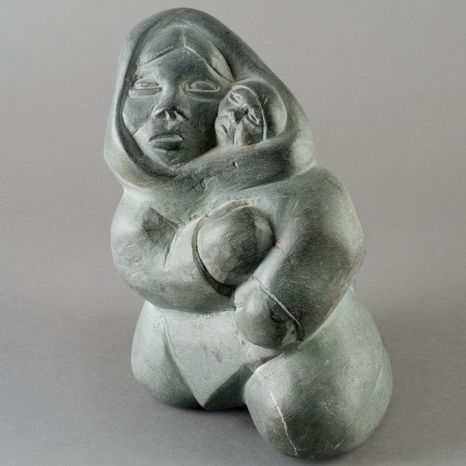 Thomas Sivuraq (1941) - Crouching Mother And Child