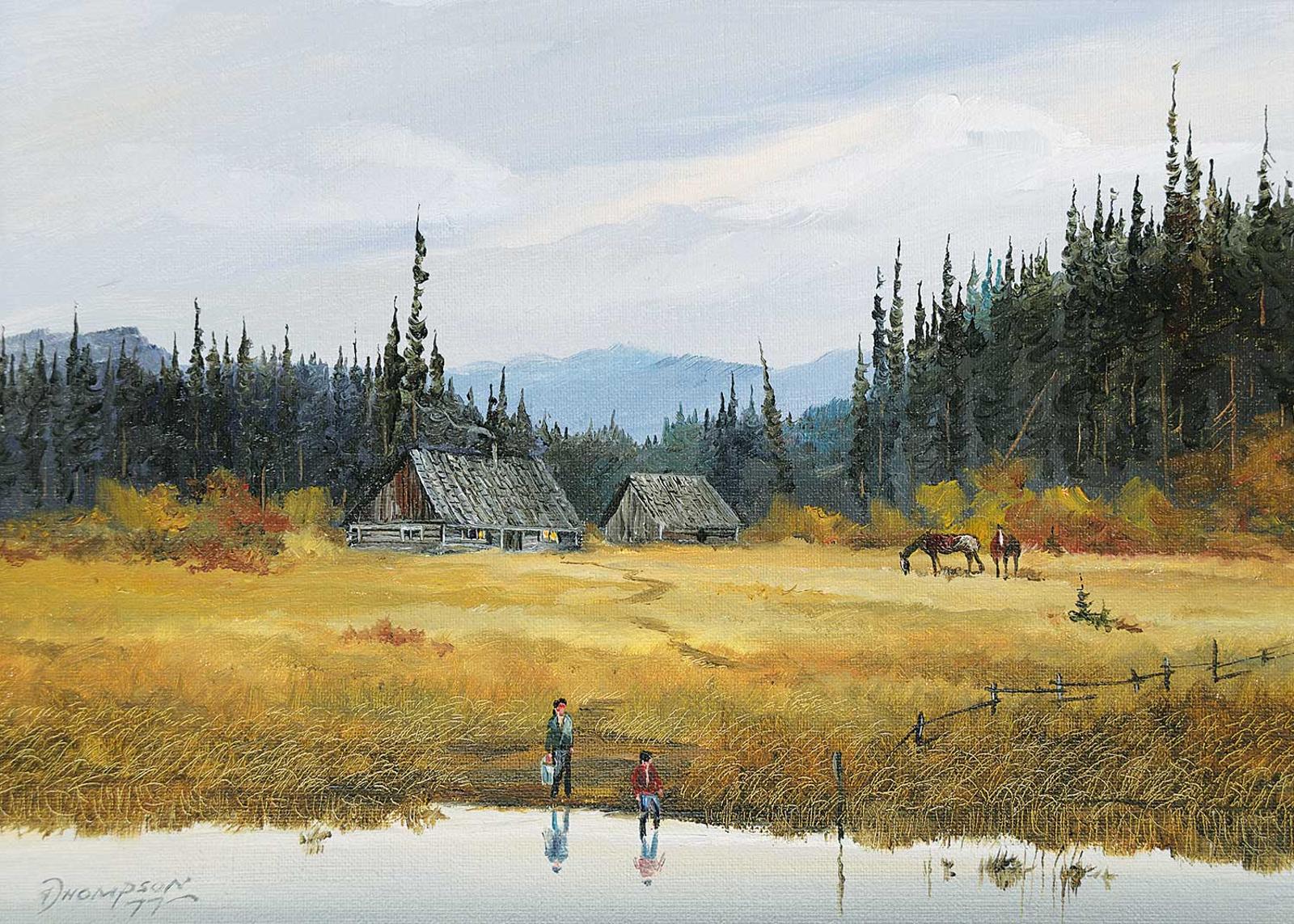 Allan Robert Thompson (1949) - Untitled - Daily Chores at the Cabin