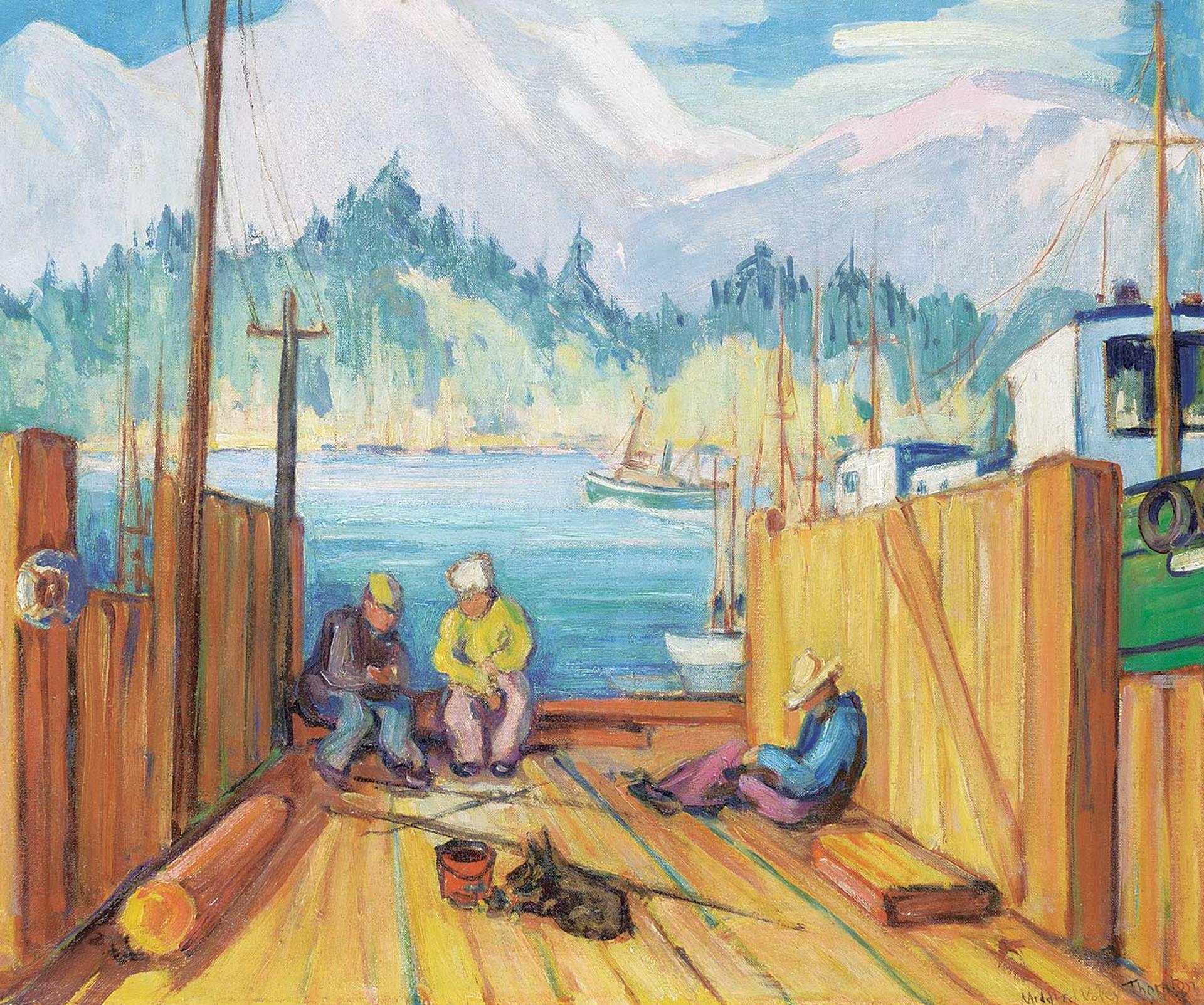 Mildred Valley Thornton (1890-1967) - Untitled - Coastal Fishermen