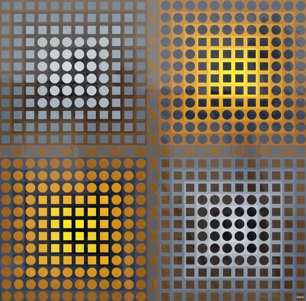 Victor Vasarely (1906-1997) - Eg-1-2 Yellow/Grey Pos. (Kanta Series); 1973