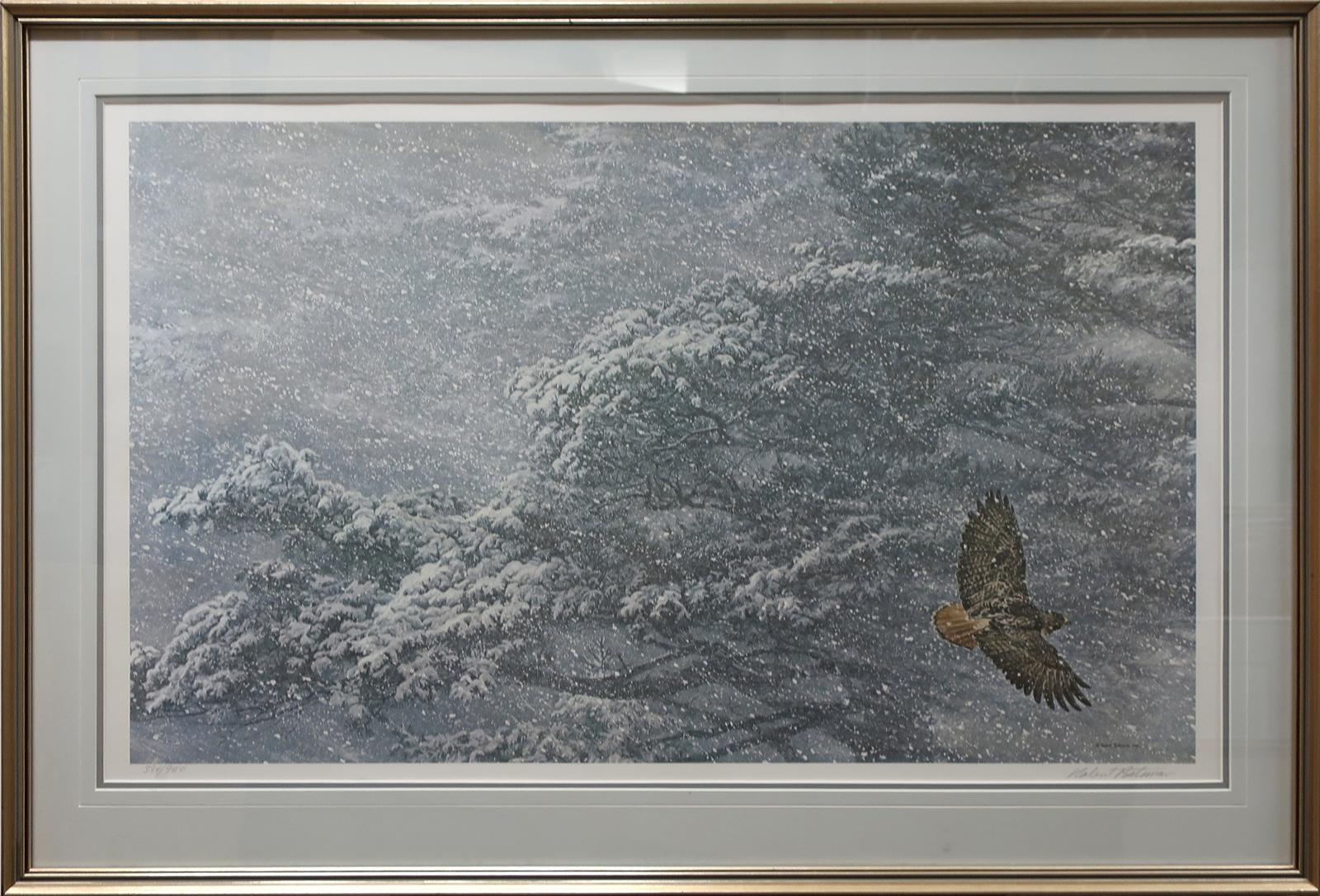 Robert Mclellan Bateman (1930-1922) - Sudden Blizzard - Red Tailed Hawk