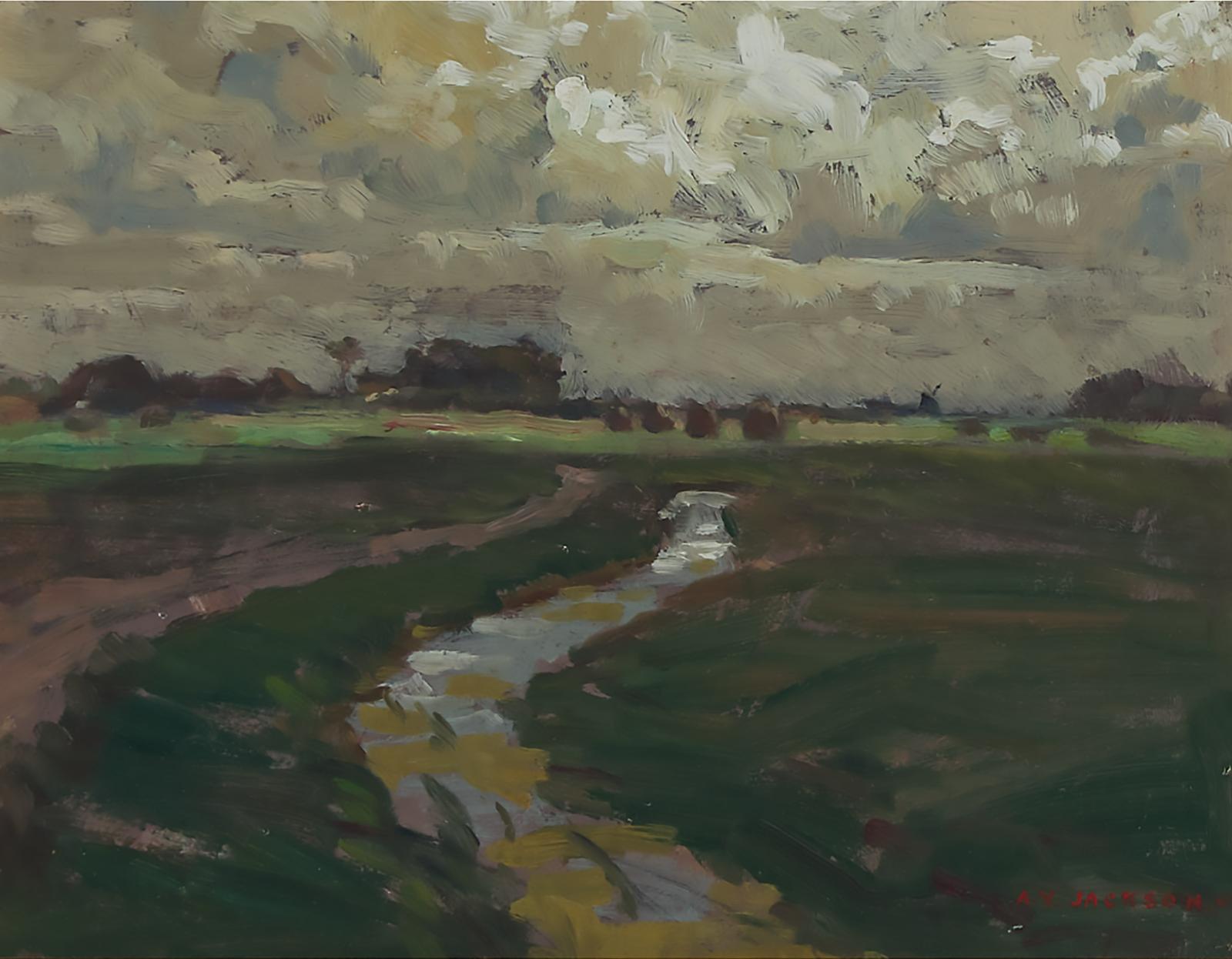 Alexander Young (A. Y.) Jackson (1882-1974) - Dutch Landscape With Stream, 1909