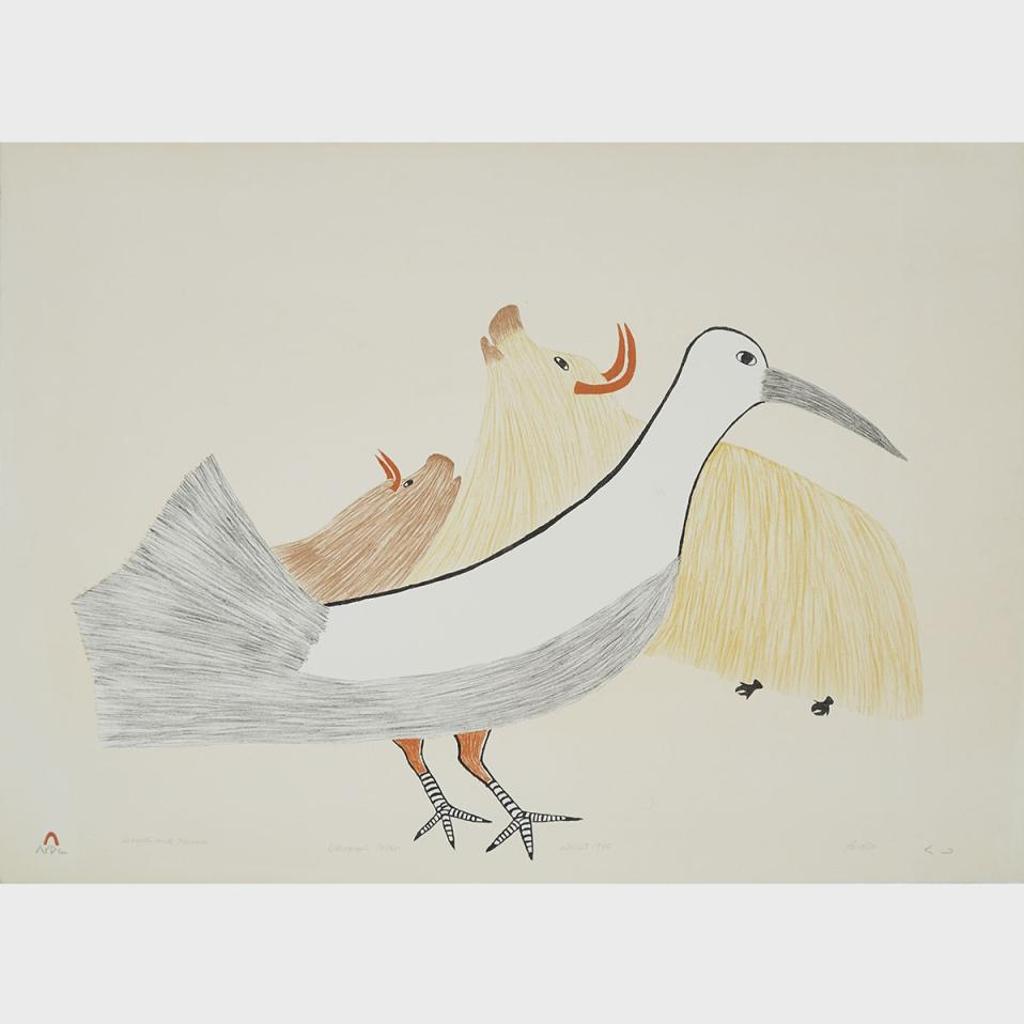Pudlo Pudlat (1916-1992) - Seagull And Muskox