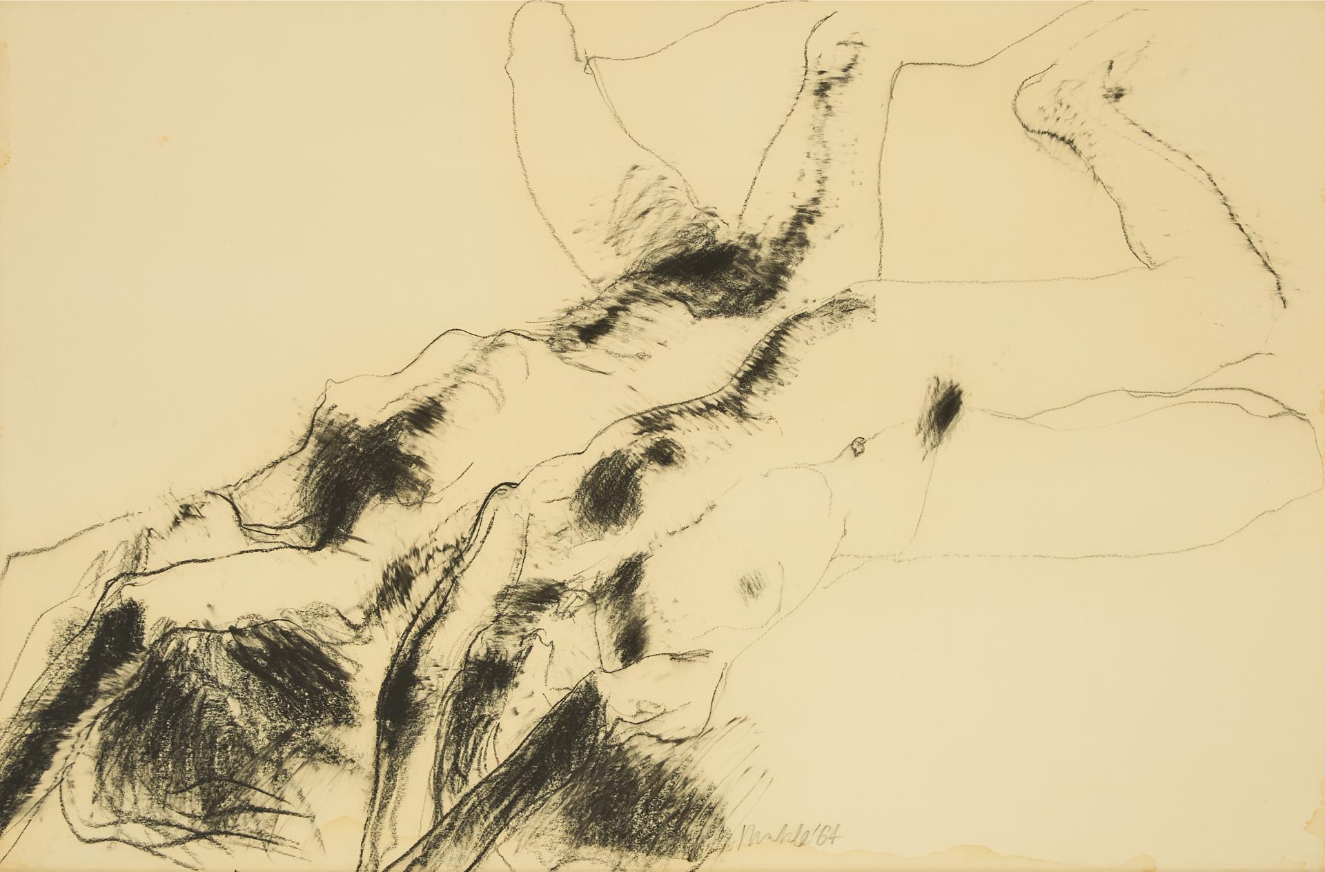 Robert Nelson Markle (1936-1990) - Drawing For Fallen Figure, Series Vii, 1964