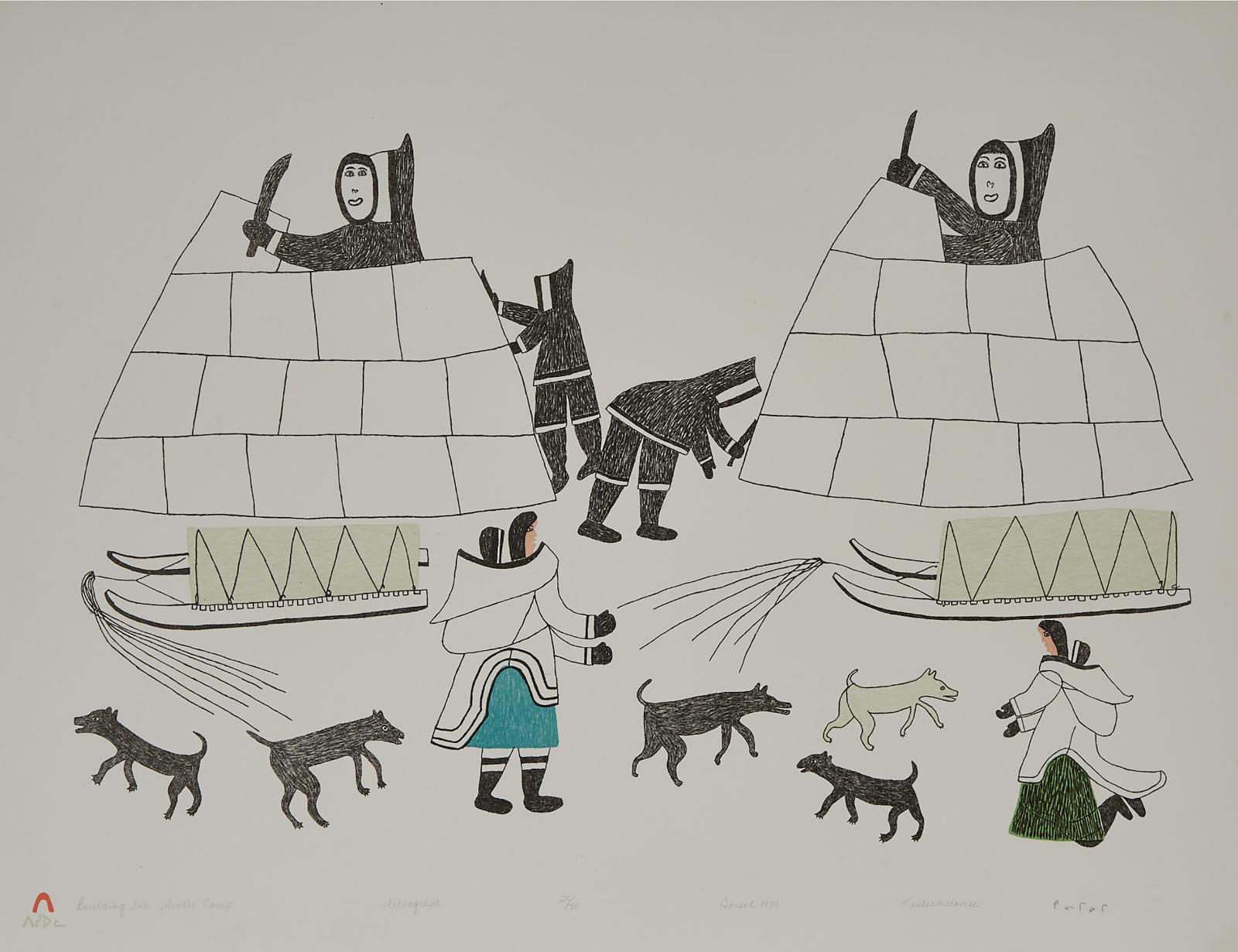 Keeleemeeoomee Samualie (1919-1983) - Building The Winter Camp