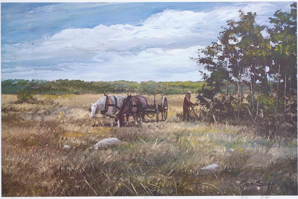 Allen Fredrick Sapp (1929-2015) - Getting Wood For a Fencepost