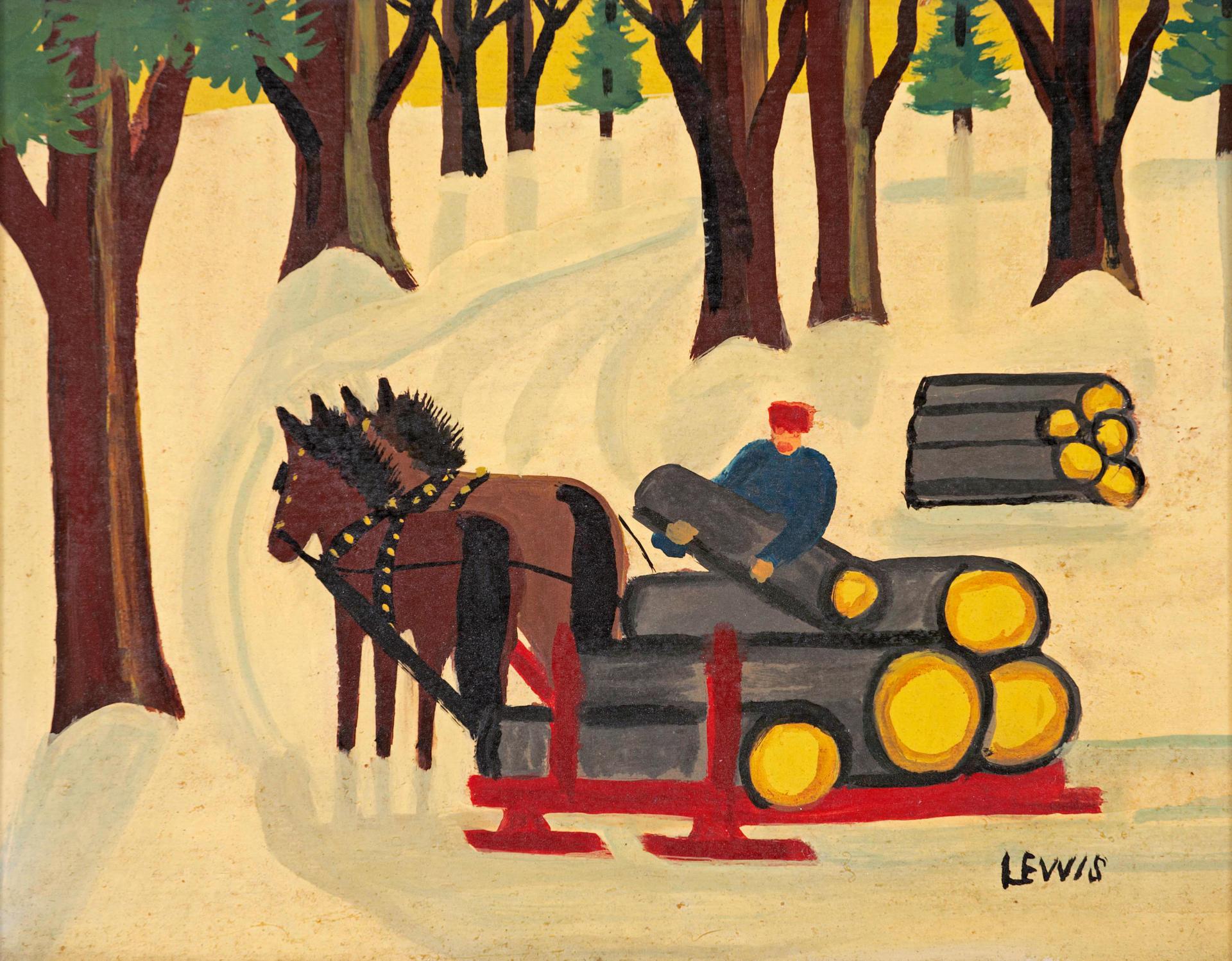 Maud Kathleen Lewis (1903-1970) - Logging in winter
