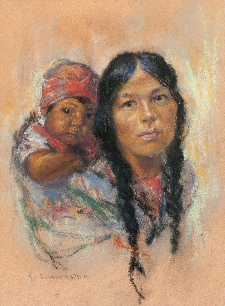Nicholas (Nickola) de Grandmaison (1892-1978) - Indian Mother And Child