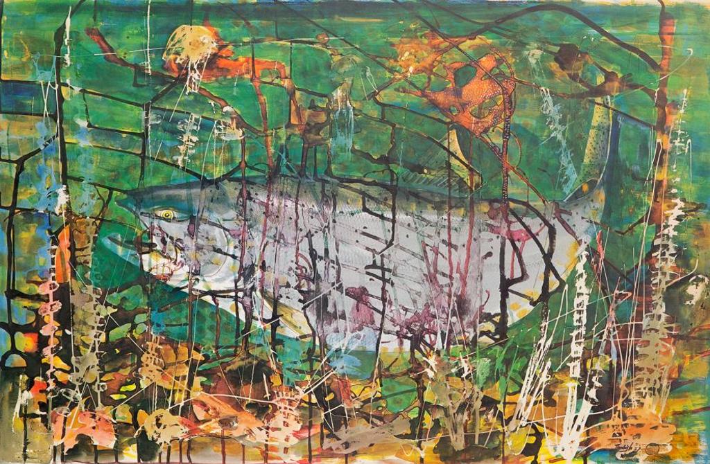 David Denbigh (1906-1978) - Untitled - Salmon, 1974