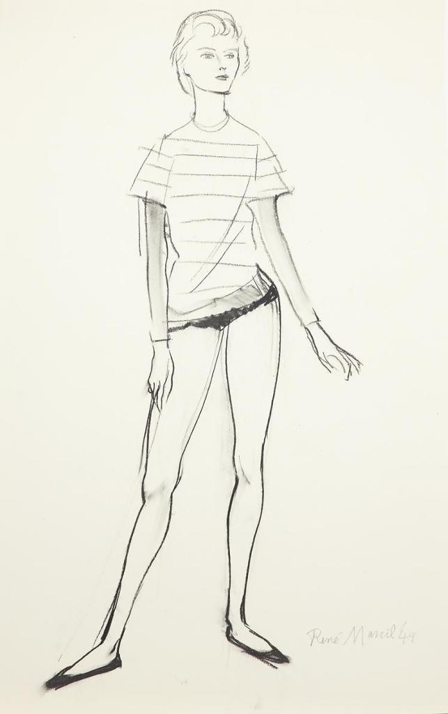 Rene Marcil (1917-1993) - Untitled - Striped T-Shirt