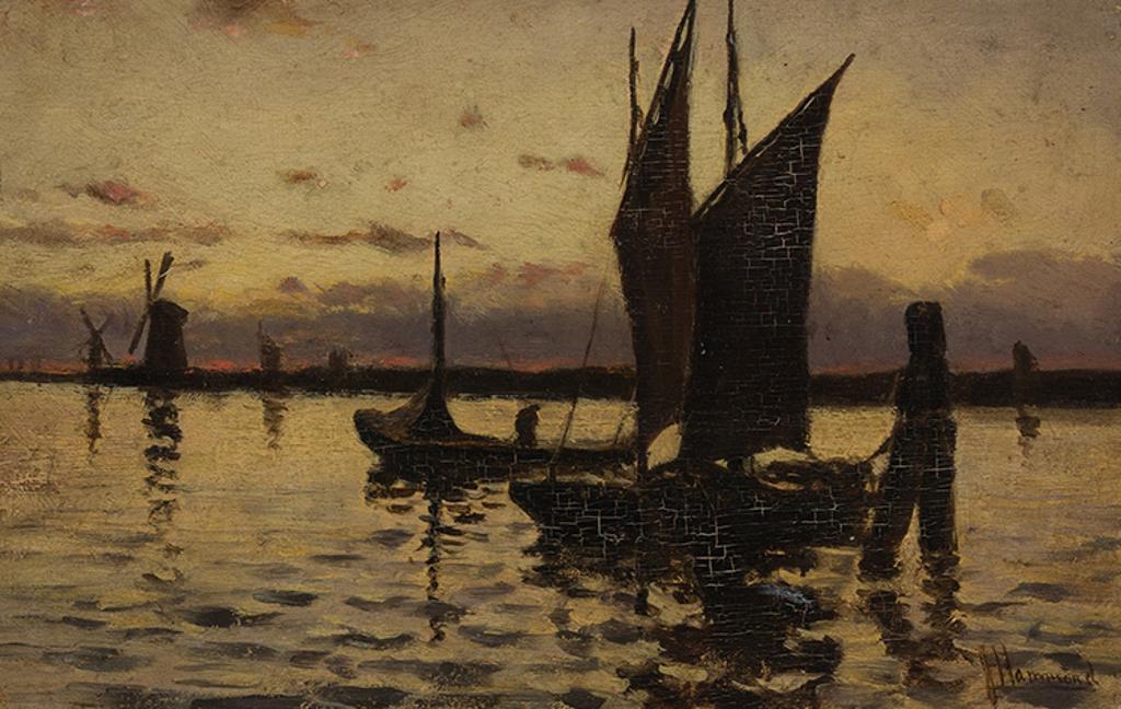 John A. Hammond (1843-1939) - Harbour at Dusk