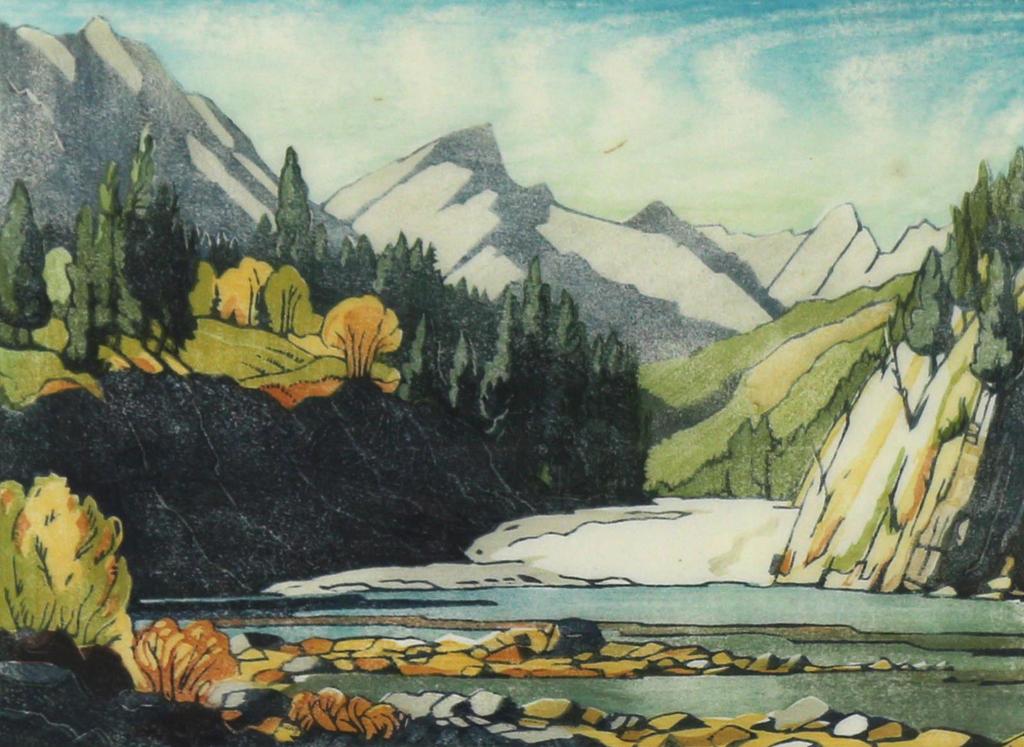 Margaret Dorothy Shelton (1915-1984) - Bow Falls, Banff; 1979